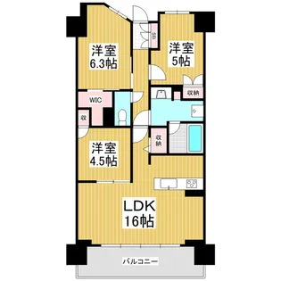 レーベン松本GRIDE 504【504号室】の間取り