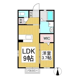 ハイムメゾン若穂A【101号室】の間取り