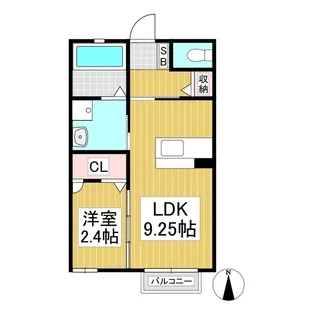 ハイムメゾン若穂A【202号室】の間取り