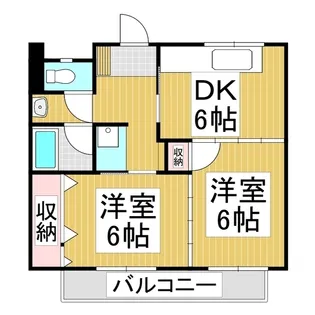 リバーサイド小伝馬【102号室】の間取り