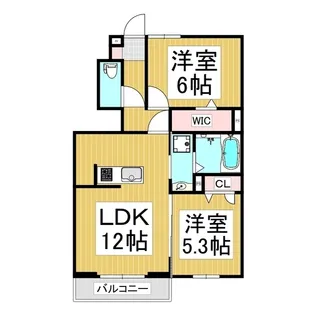 シエラビスタ水の手【102号室】の間取り