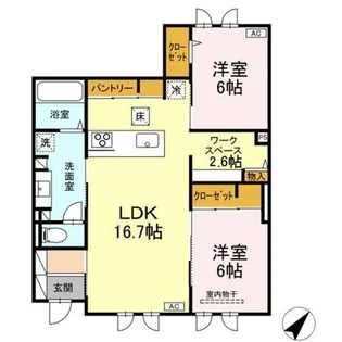 グランソラナ軽井沢【108号室】の間取り