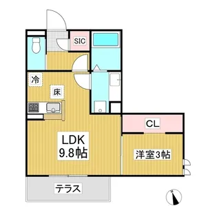 トリシア横町NORTH【202号室】の間取り