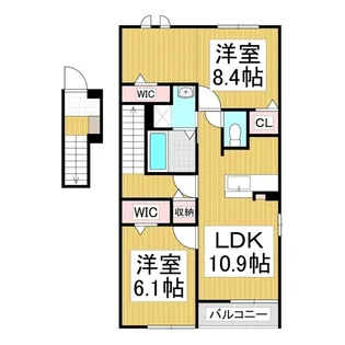 ルーチェテラス A【2階】の間取り