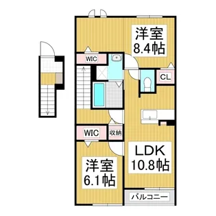 ルーチェテラス A【2階】の間取り