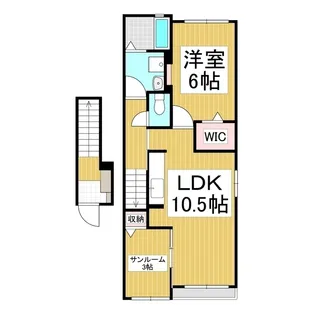 ルーチェテラス B【2階】の間取り