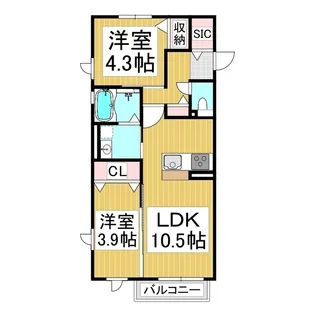 ミレニアムパレス豊野【103号室】の間取り
