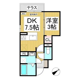 シャルール西【1階】の間取り
