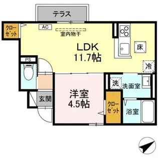 シャルール西【105号室】の間取り