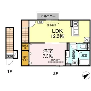 シャルール西【205号室】の間取り