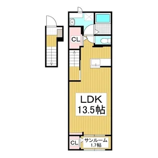 エクラテラス B【2階】の間取り