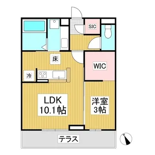 トリシア横町SOUTH【3階】の間取り