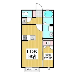 ハイムメゾンLS鎌田【102号室】の間取り