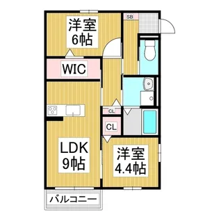 ドエル村井町南B棟【206号室】の間取り