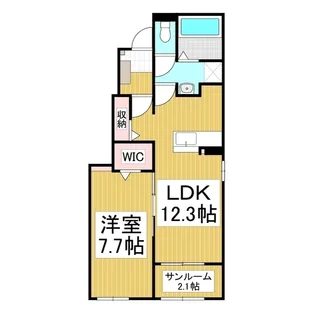 メゾンボヌール【101号室】の間取り