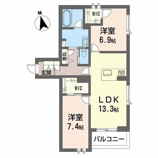 シャーメゾン ルモラ【301号室】の間取り