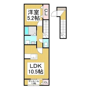 SK-FRONT【206号室】の間取り
