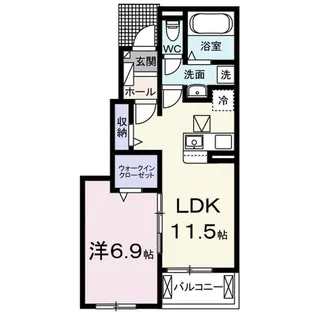 パークヒルズWAKA【1階】の間取り