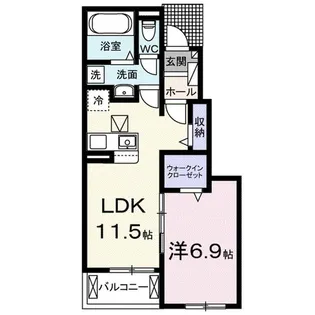 パークヒルズWAKA【1階】の間取り