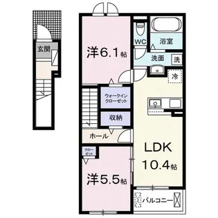パークヒルズWAKA【2階】の間取り