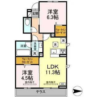 メゾン陣場【101号室】の間取り