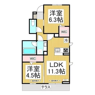 メゾン陣場【1階】の間取り