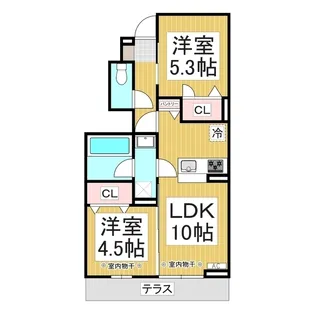 メゾン陣場【1階】の間取り