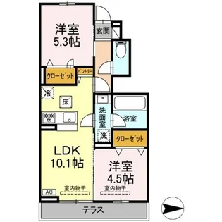 メゾン陣場【103号室】の間取り