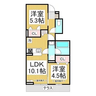 メゾン陣場【1階】の間取り