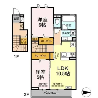 メゾン陣場【205号室】の間取り