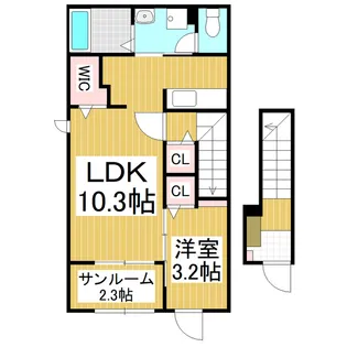 ソレイユ フルール Ⅲ【2階】の間取り