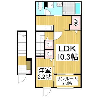 ソレイユ フルール Ⅲ【2階】の間取り