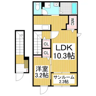 ソレイユ フルール Ⅲ【2階】の間取り