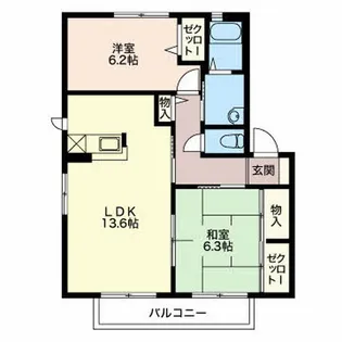シャーメゾン枇杷坂B【102号室】の間取り