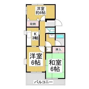 ハイツ砥川B棟【202号室】の間取り