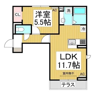 トリシア三輪【1階】の間取り