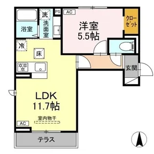 トリシア三輪【1階】の間取り