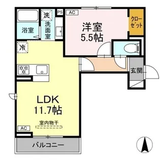 トリシア三輪【203号室】の間取り