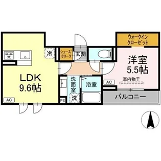 トリシア三輪【302号室】の間取り