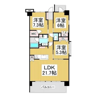 ポレスター湖岸通り参番館【405号室】の間取り