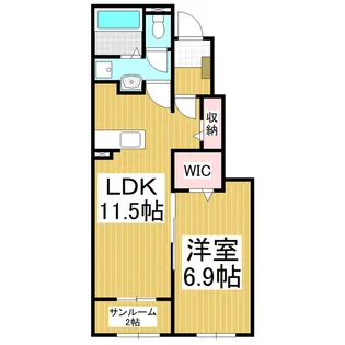 コンフォーティア信濃大町Ⅱ【104号室】の間取り