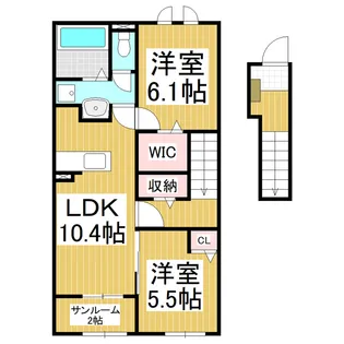 コンフォーティア信濃大町Ⅱ【204号室】の間取り