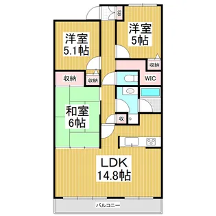 ラフィーネ松本南弐番館 705【705号室】の間取り