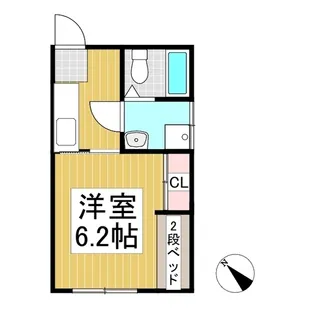 パティオ芳田【201号室】の間取り