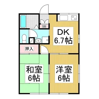 リディアハイム【201号室】の間取り