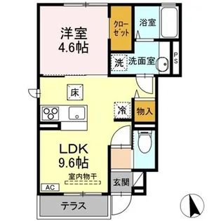 グランディールT E棟【101号室】の間取り