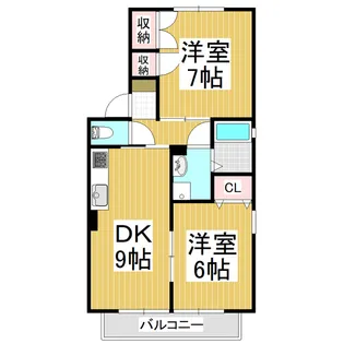 カルム松沢 B棟【203号室】の間取り