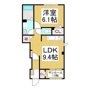 フェレーザ長峰【1階】の間取り