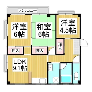 杉菜池マンション【302号室】の間取り