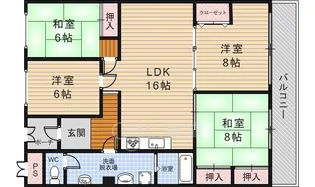 大阪府箕面市小野原東6丁目【マンション】の間取り